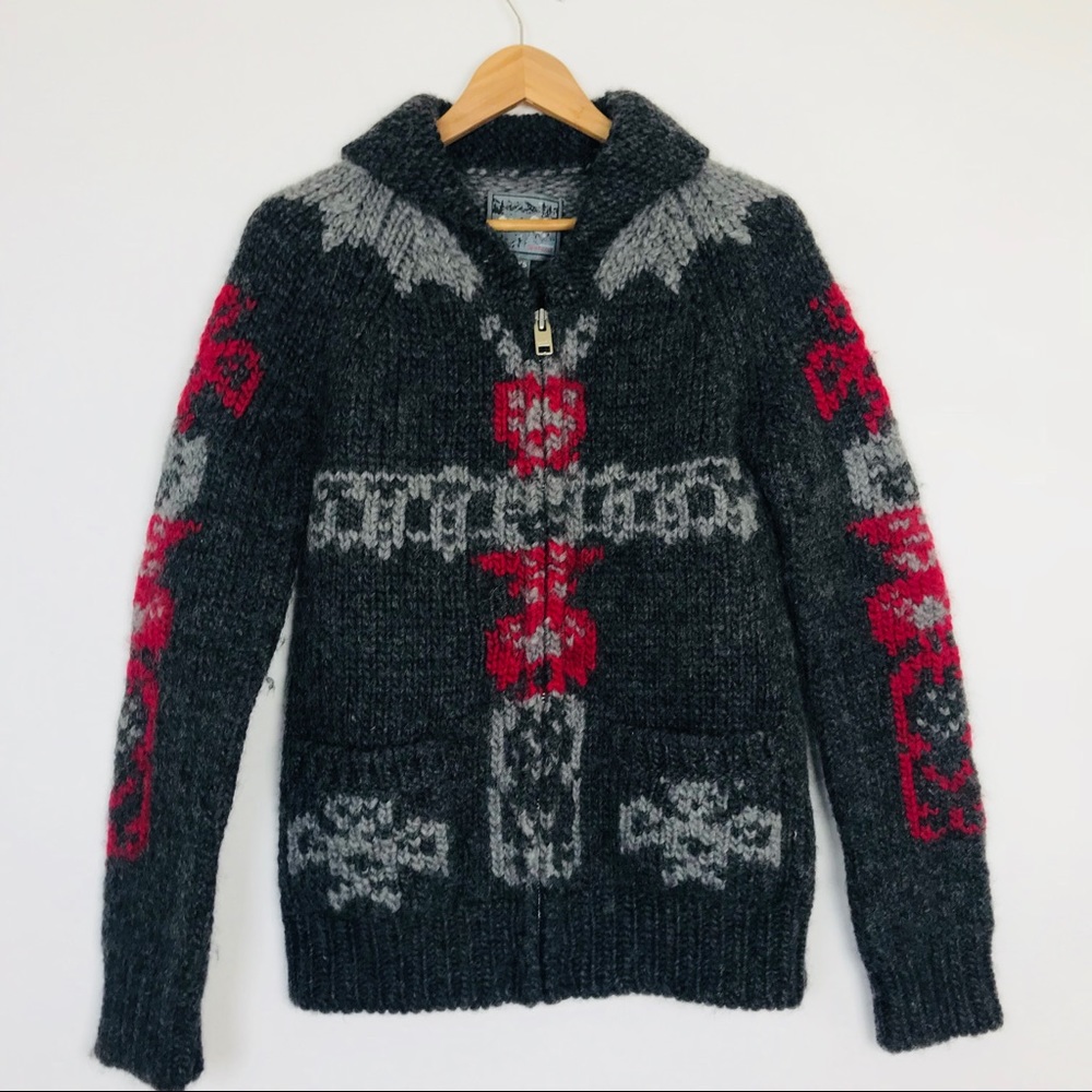 Aritzia TNA Sea-to-Sky Wool Zip Cowichan Cardigan
